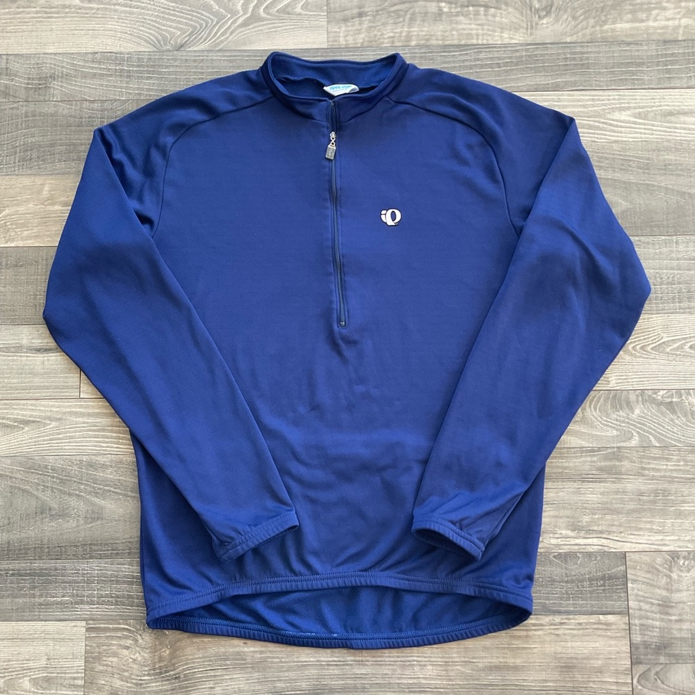 VTG Pearl Izumi 1/2 Zip Cycling Jersey Men’s XL Blue Long Sleeve 3 Pocket USA